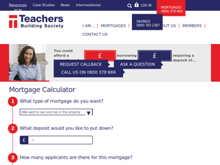 Screenshot for https://www.teachersbs.co.uk/resources/mortgages/mortgage-calculator