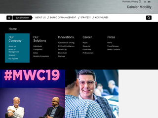 Screenshot for https://www.daimler-mobility.com/en/company/news/mobile-world-congress-2019/mwc-2019-field-report.html