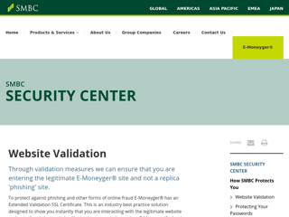 Screenshot for https://www.smbcgroup.com/security/how-smbc-protects-you/website-validation/