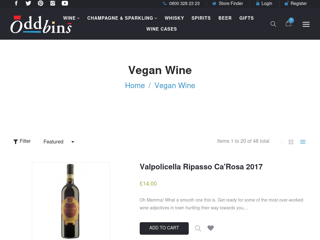 Screenshot for https://www.oddbins.com/collections/vegan-wine
