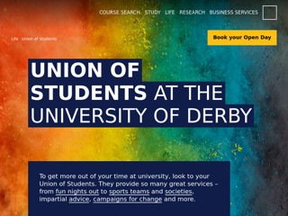 Screenshot for https://www.derby.ac.uk/life/union-of-students/
