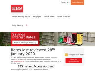 Screenshot for https://www.ebs.ie/save-and-invest/savings-interest-rates