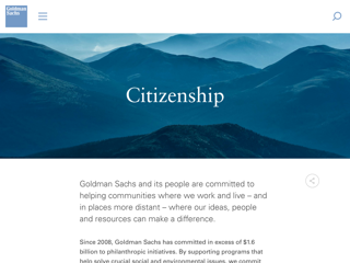 Screenshot for https://www.goldmansachs.com/citizenship/index.html