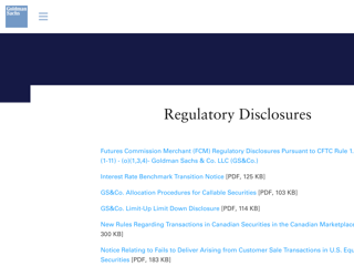 Screenshot for https://www.goldmansachs.com/disclosures/index.html