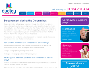Screenshot for https://www.dudleybuildingsociety.co.uk/bereavement-coronavirus/