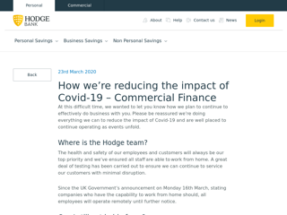Screenshot for https://hodgebank.co.uk/how-were-reducing-the-impact-of-covid-19/
