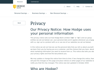 Screenshot for https://hodgebank.co.uk/privacy/