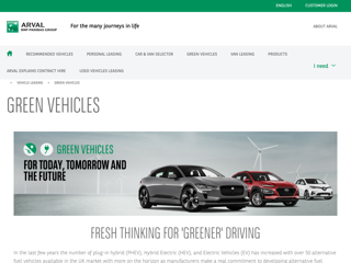 Screenshot for https://www.arval.co.uk/vehicle-leasing/green-vehicles