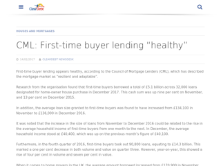 Screenshot for https://cleardebt.co.uk/news/cml-first-time-buyer-lending-healthy_27850.html