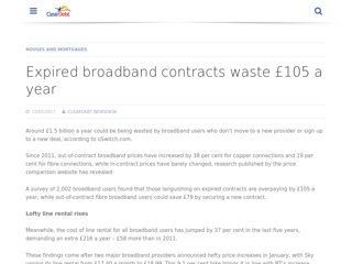 Screenshot for https://cleardebt.co.uk/news/expired-broadband-contracts-waste-105-pounds-a-year_27852.html