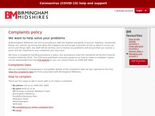 Screenshot for https://www.birminghammidshires.co.uk/about/contact/complaints-policy/