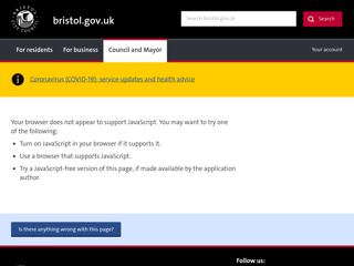 Screenshot for https://www.bristol.gov.uk/about-our-website/website-feedback?referrerUrl=