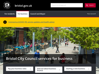 Screenshot for https://www.bristol.gov.uk/business