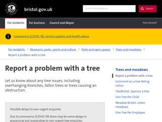 Screenshot for https://www.bristol.gov.uk/museums-parks-sports-culture/what-to-do-if-you-have-a-problem-with-a-tree