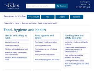 Screenshot for https://www.eden.gov.uk/business-and-trade/food-hygiene-and-health/