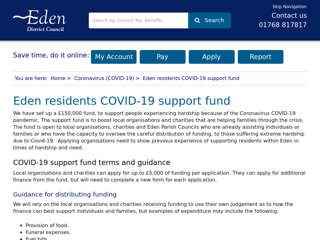 Screenshot for https://www.eden.gov.uk/coronavirus-covid-19/eden-residents-covid-19-support-fund/