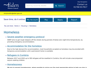 Screenshot for https://www.eden.gov.uk/housing/homeless/