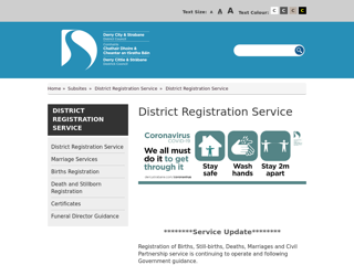 Screenshot for https://www.derrystrabane.com/Subsites/District-Registration-Service/District-Registration-Service