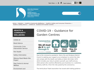 Screenshot for https://www.derrystrabane.com/Subsites/Health-Community-Wellbeing/Health-Safety-and-Consumer-Protection-Team/Health-Safety-Advice/COVID-19-%E2%80%93-Guidance-for-Garden-Centres