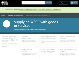 Screenshot for https://www.westsussex.gov.uk/business-and-consumers/supplying-wscc-with-goods-or-services/