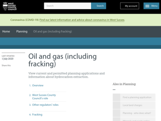 Screenshot for https://www.westsussex.gov.uk/planning/oil-and-gas-including-fracking/