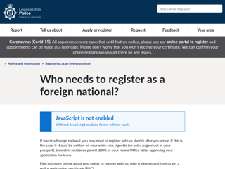 Screenshot for https://www.leics.police.uk/advice/advice-and-information/ov/registering-overseas-visitor/af2/who-need-to-register/