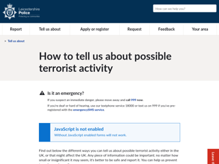 Screenshot for https://www.leics.police.uk/tua/tell-us-about/ath/possible-terrorist-activity/