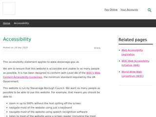 Screenshot for https://www.stevenage.gov.uk/accessibility