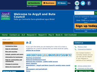 Screenshot for https://www.argyll-bute.gov.uk/a-z/n