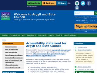 Screenshot for https://www.argyll-bute.gov.uk/accessibility-statement-argyll-and-bute-council