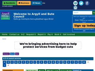 Screenshot for https://www.argyll-bute.gov.uk/home
