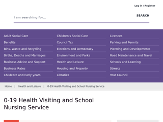 Screenshot for https://www.harrow.gov.uk/health-leisure/0-19-service/1