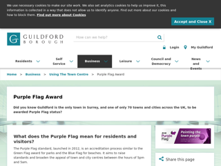 Screenshot for https://www.guildford.gov.uk/article/20891/Purple-Flag-Award