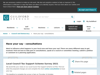 Screenshot for https://www.guildford.gov.uk/consultations