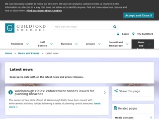 Screenshot for https://www.guildford.gov.uk/newsandinformationreleases