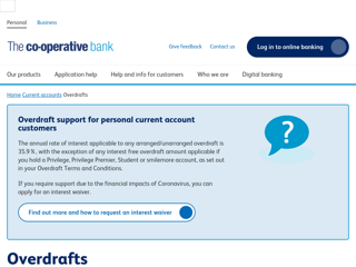 Screenshot for https://www.co-operativebank.co.uk/currentaccounts/overdrafts