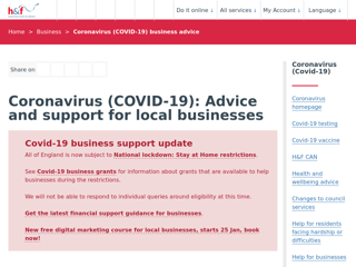 Screenshot for https://www.lbhf.gov.uk/business/coronavirus-covid-19-advice-and-support-local-businesses