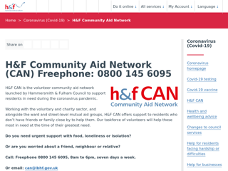 Screenshot for https://www.lbhf.gov.uk/coronavirus-covid-19/hf-community-aid-network-can-freephone-0800-145-6095