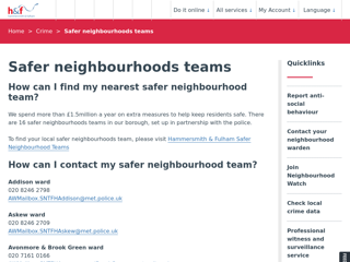 Screenshot for https://www.lbhf.gov.uk/crime/safer-neighbourhoods-teams