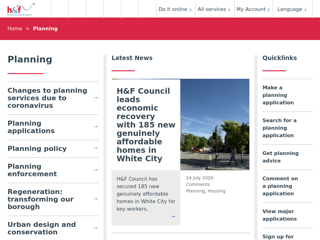 Screenshot for https://www.lbhf.gov.uk/planning