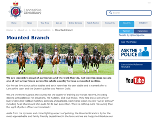 Screenshot for https://www.lancashire.police.uk/about-us/our-organisation/mounted-branch/