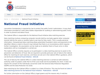 Screenshot for https://www.lancashire.police.uk/information/national-fraud-initiative/