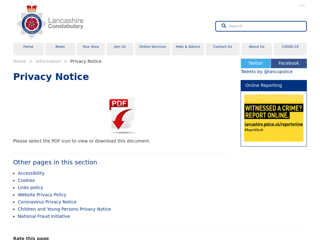 Screenshot for https://www.lancashire.police.uk/information/privacy-notice/