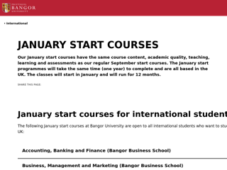 Screenshot for https://www.bangor.ac.uk/international/courses/january-start