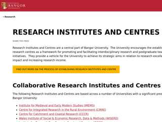 Screenshot for https://www.bangor.ac.uk/research/research-institutes-centres
