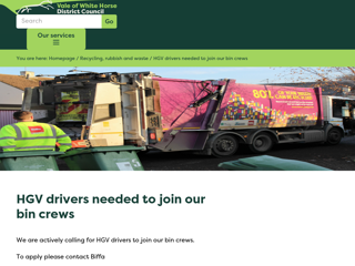 Screenshot for https://www.whitehorsedc.gov.uk/vale-of-white-horse-district-council/recycling-rubbish-and-waste/hgv-drivers-needed-to-join-our-bin-crews/
