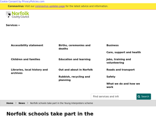 Screenshot for https://www.norfolk.gov.uk/news/2021/06/norfolk-schools-take-part-in-the-young-interpreters-scheme