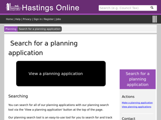 Screenshot for https://www.hastings.gov.uk/planning/searching/