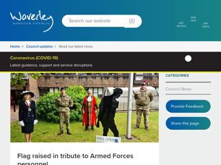 Screenshot for https://www.waverley.gov.uk/Council-updates/Read-our-latest-news/ArtMID/1683/ArticleID/62/Flag-raised-in-tribute-to-Armed-Forces-personnel
