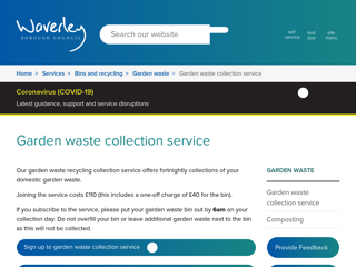 Screenshot for https://www.waverley.gov.uk/Services/Bins-and-recycling/Garden-waste/Garden-waste-collection-service